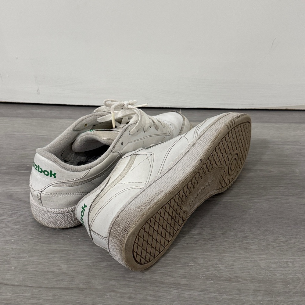 Reebok White with Green C85 Sneakers - Picture 6 of 7